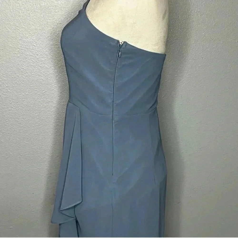 ✝️ Lulu’s | Elegant Blue One-Shoulder Dress - Picture 6 of 9